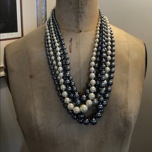 2 grey and cream faux pearl necklaces